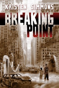 Breaking Point by Kristen Simmons  Add to Goodreads | Purchase  The second installment in Kristen Simmons's fast-paced, gripping YA dystopian series. After faking their deaths to escape from prison, Ember Miller and Chase Jennings have only one goal: to lay low until the Federal Bureau of Reformation forgets they ever existed. Near-celebrities now for the increasingly sensationalized tales of their struggles with the government, Ember and Chase are recognized and taken in by the Resistance—an underground organization working to systematically take down the government. At headquarters, all eyes are on the sniper, an anonymous assassin taking out FBR soldiers one by one. Rumors are flying about the sniper’s true identity, and Ember and Chase welcome the diversion…. Until the government posts its most-wanted list, and their number one suspect is Ember herself. Orders are shoot to kill, and soldiers are cleared to fire on suspicion alone. Suddenly Ember can’t even step onto the street without fear of being recognized, and “laying low” is a joke. Even members of the Resistance are starting to look at her sideways. With Chase urging her to run, Ember must decide: Go into hiding…or fight back?