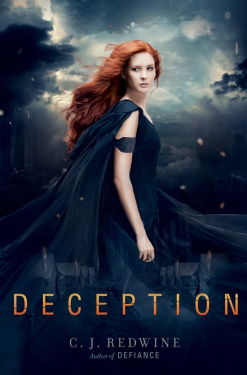 Deceptionby C.J. Redwine Add to Goodreads Baalboden has been ravaged. The brutal Commander's whereabouts are unknown. And Rachel, grief stricken over her father's death, needs Logan more than ever. With their ragged group of survivors struggling to forge a future, it's up to Logan to become the leader they need—with Rachel by his side. Under constant threat from rival Carrington's army, who is after the device that controls the Cursed One, the group decides to abandon the ruins of their home and take their chances in the Wasteland.   But soon their problems intensify tenfold: someone—possibly inside their ranks—is sabotaging the survivors, picking them off one by one. The chaos and uncertainty of each day puts unbearable strain on Rachel and Logan, and it isn't long before they feel their love splintering. Even worse, as it becomes clear that the Commander will stop at nothing to destroy them, the band of survivors begins to question whether the price of freedom may be too great—and whether, hunted by their enemies and the murderous traitor in their midst, they can make it out of the Wasteland alive.  In this daring sequel to Defiance, with the world they once loved forever destroyed, Rachel and Logan must decide between a life on the run and standing their ground to fight.