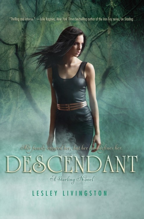 Descendant by Lesley Livingston Add to Goodreads The last thing Mason Starling remembers is the train crossing a bridge. An explosion . . . a blinding light . . . then darkness. Now she is alone, stranded in Asgard—the realm of Norse legend—and the only way for her to get home is to find the Spear of Odin, a powerful relic left behind by vanished gods.  The Fennrys Wolf knows all about Asgard. He was once trapped there. And he’ll do whatever it takes to find the girl who’s stolen his heart and bring her back—even if it means a treacherous descent into the Underworld. But time is running out, and Fenn knows something Mason doesn’t: If she takes up the Spear, she’ll set in motion a terrible prophecy. And she won’t just return to her world . . . she’ll destroy it. In this pulse-pounding sequel to Starling, Lesley Livingston delivers another electrifying blend of nonstop action and undeniable romance that will leave readers breathless.
